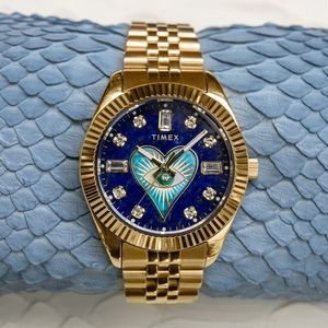 TIMEX X JA JACQUIE AICHE LEGACY LAPIS TRIBE EYE HEART WATCH